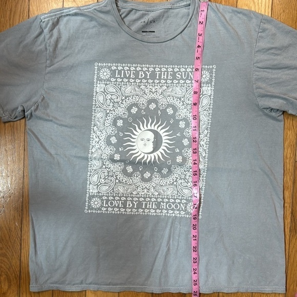 Ps / La Live By Sun Paisley Oversized Grey Graphic Short Sleeved Tee Shirt - Picture 9 of 11